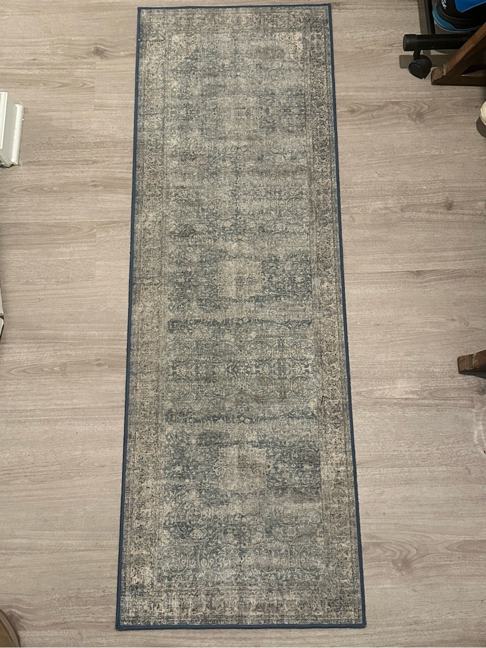 Wyatt & Ash Washable Runner - Blue/ Gray